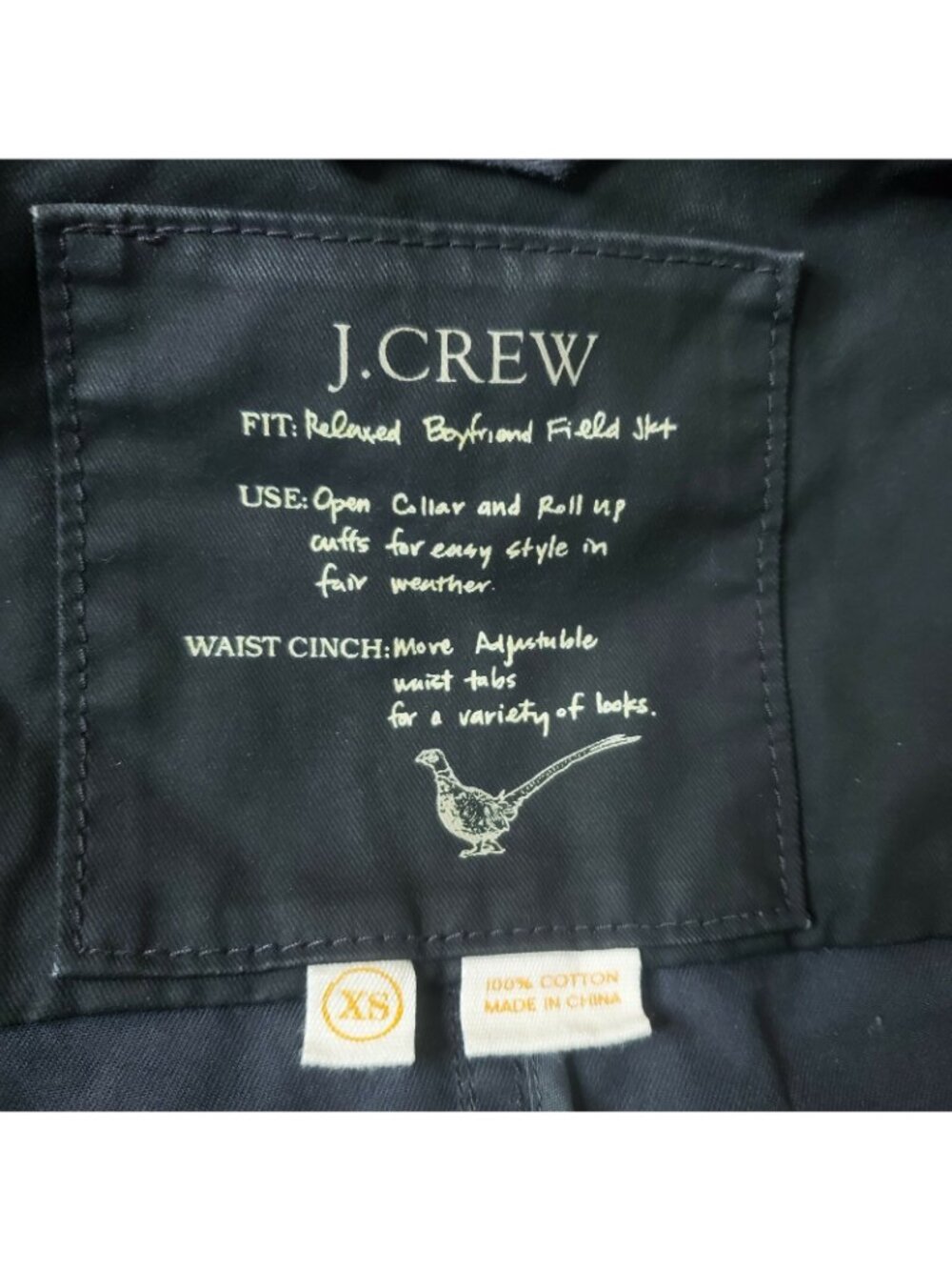 J.Crew Women's Relaxed Boyfriend Field Jacket Waxed Cotton Utility Brown XS - Picture 5 of 5